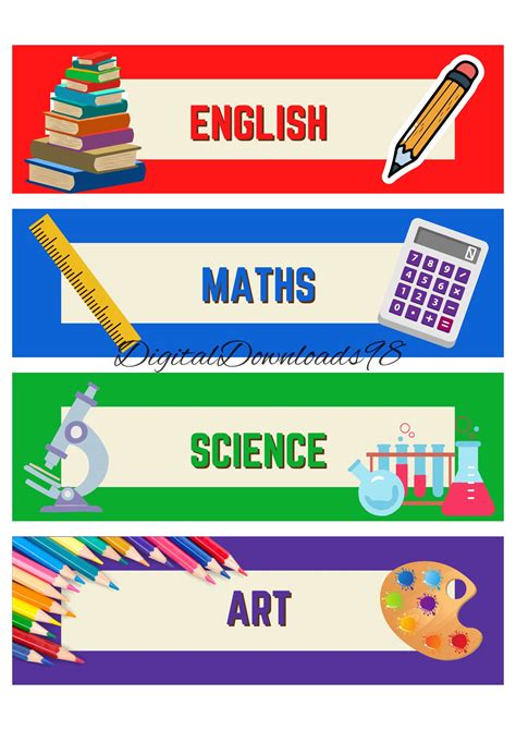 Downloadable Subject Labels Printable .